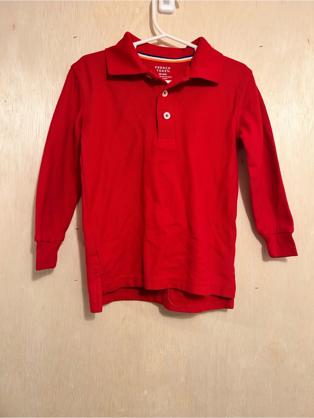French Toast Red Long-Sleeve Polo for Kids